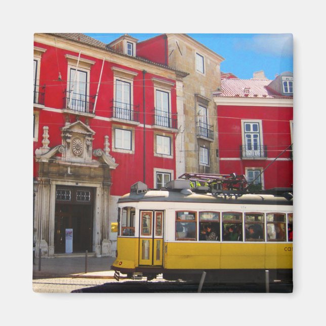Lissabon Gult Tram Magnet (Framsidan)