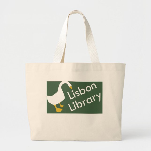 Lissabon Maine Bibliotek Tote Jumbo Tygkasse (Framsidan)