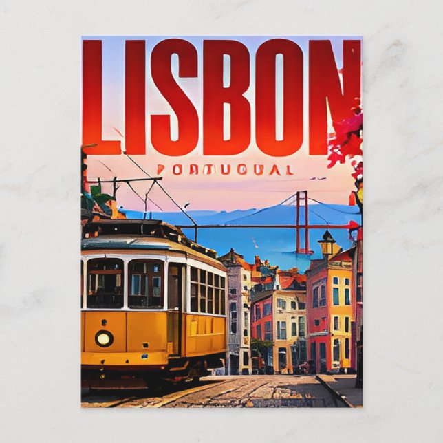 🚋 Lissabon Modern kuststadsstil 🚋 Vykort (Framsida)