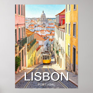 Lissabon Portugal Affisch