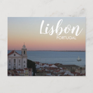 Lissabon Portugal Alfama Sunset Vykort