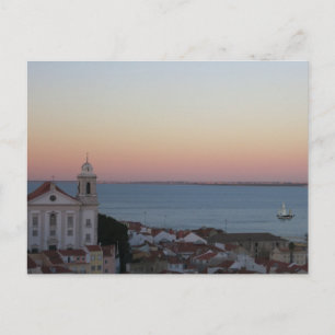Lissabon Portugal Alfama Sunset Vykort