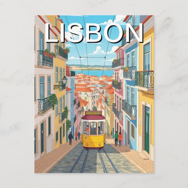 Lissabon Portugal Alfama Vykort (Framsida)