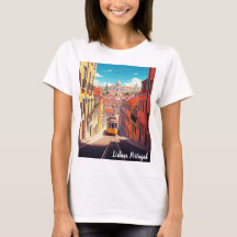 Lissabon Portugal Anime Stil T-Shirt