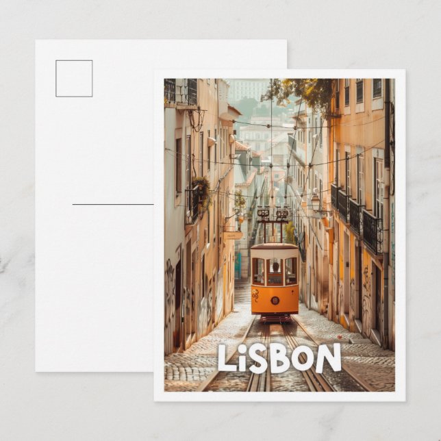 Lissabon Portugal Art resande berömd ställe Vykort (Fram/baksida)