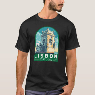 Lissabon Portugal Belem Torn Travel Retro Emblem T Shirt