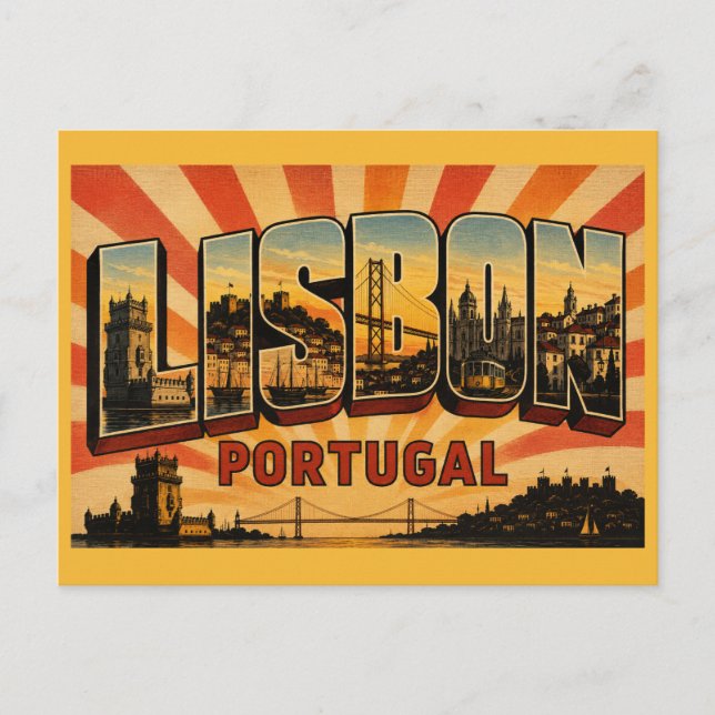 Lissabon Portugal Belémtornet Vykort (Framsida)
