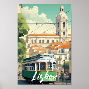Lissabon Portugal Berömd Travel Ställe Poster