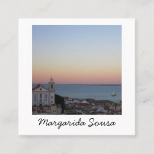 Lissabon Portugal City Europe Photo Travel Turism Fyrkantigt Visitkort