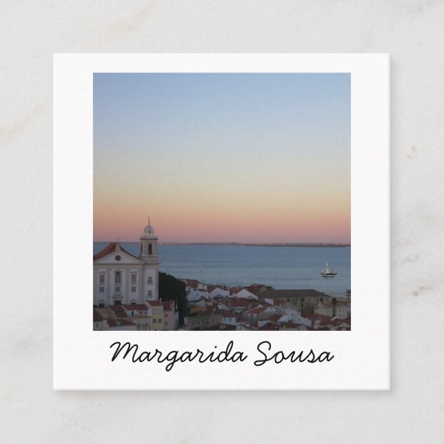 Lissabon Portugal City Europe Photo Travel Turism Fyrkantigt Visitkort (Framsida)