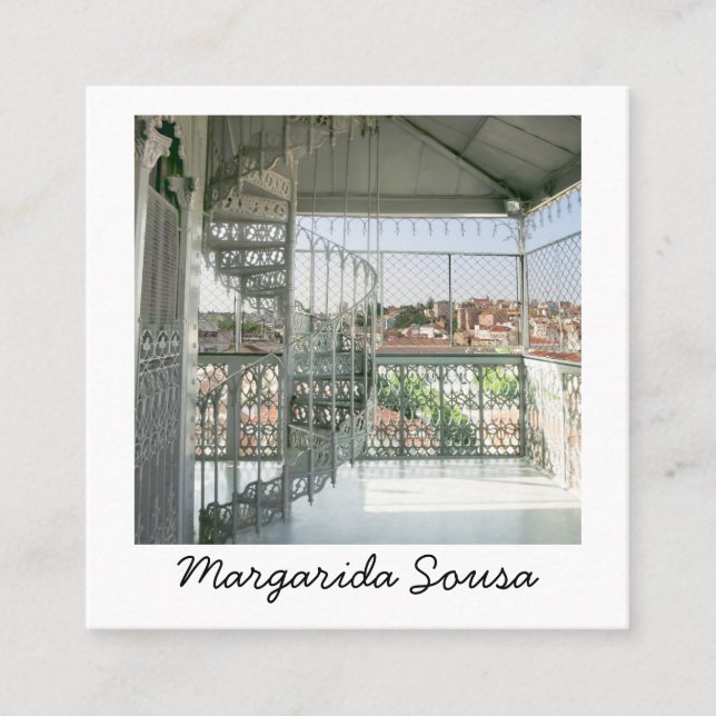 Lissabon Portugal City Europe Photo Travel Turism Fyrkantigt Visitkort (Framsida)