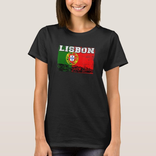 Lissabon Portugal Europa T Shirt (Framsida)