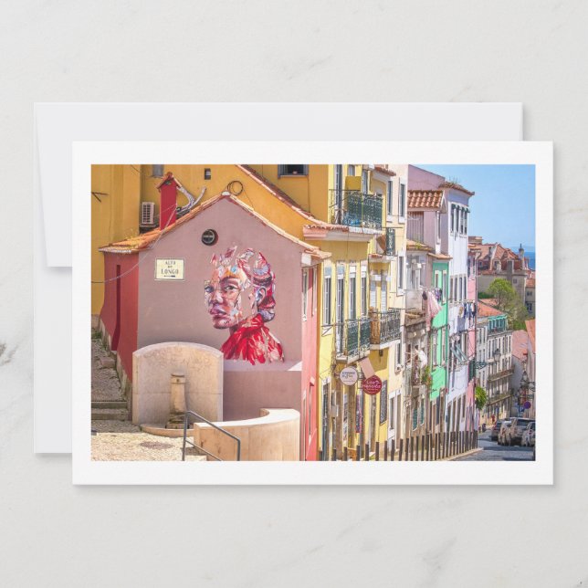 Lissabon, Portugal, färgat bollkort Anteckningskort (Framsida)