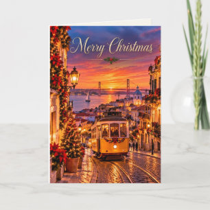 Lissabon Portugal God Jul Helgkort