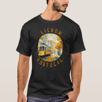 Lissabon Portugal Gult Tram Retro Distress