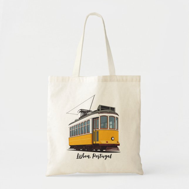 Lissabon Portugal Gult Tram Tygkasse (Framsidan)