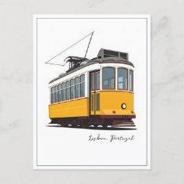 Lissabon Portugal Gult Tram Vykort