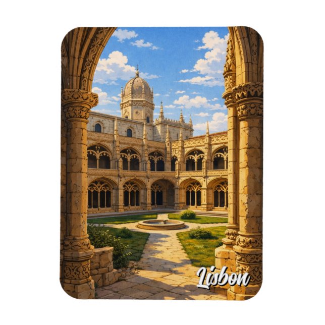 Lissabon Portugal Hieronymusklostret Magnet (Vertikal)