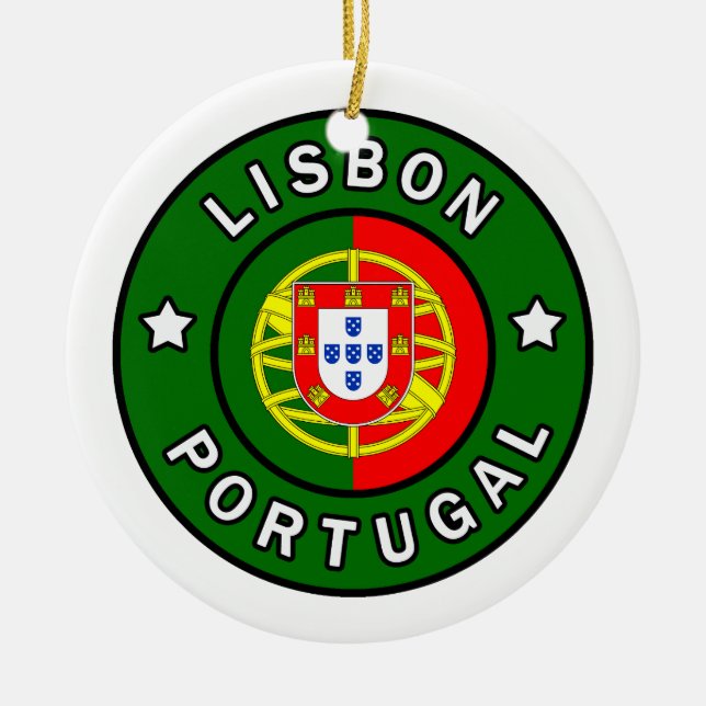 Lissabon Portugal Julgransprydnad Keramik (Framsidan)