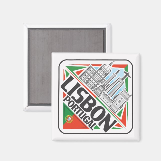 Lissabon Portugal Magnet (Front/Back)