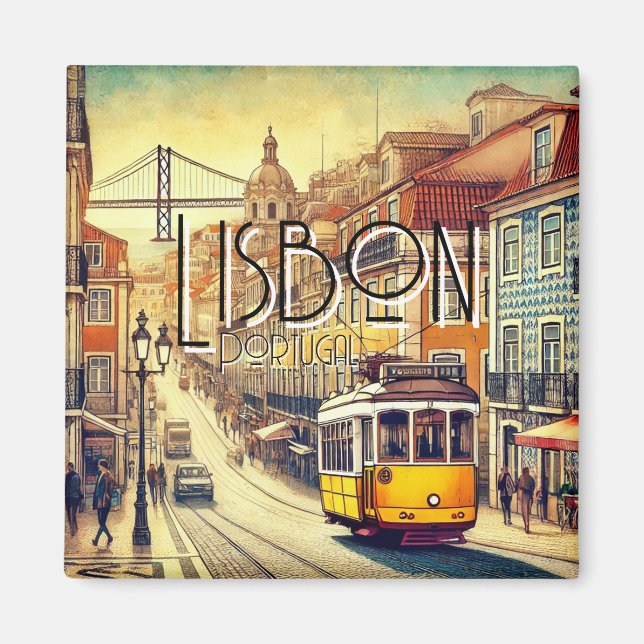Lissabon, Portugal Magnet (Framsidan)