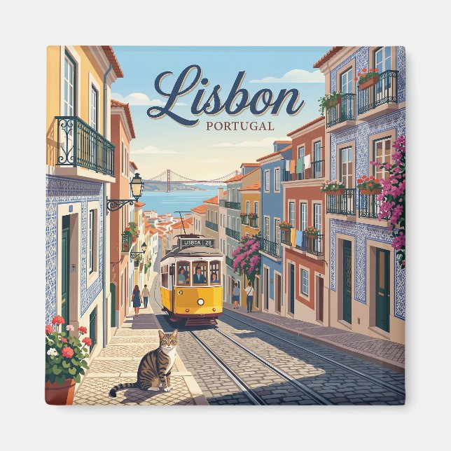 Lissabon, Portugal Magnet (Framsidan)