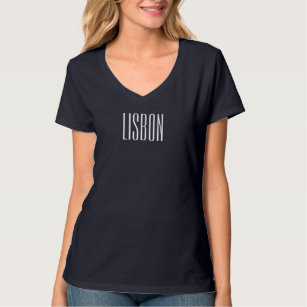 Lissabon Portugal Modern Minimal resetypgrafi T Shirt