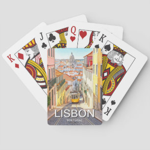 Lissabon Portugal Pantheon Alfama Akvarell Casinokort