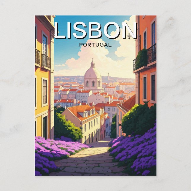 Lissabon Portugal Pantheon Alfama Anime Vykort (Framsida)