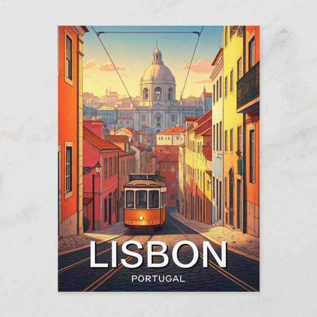 Lissabon Portugal Pantheon Alfama Anime Vykort (Framsida)
