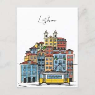 Lissabon Portugal Pantheon Alfama Illustration Vykort