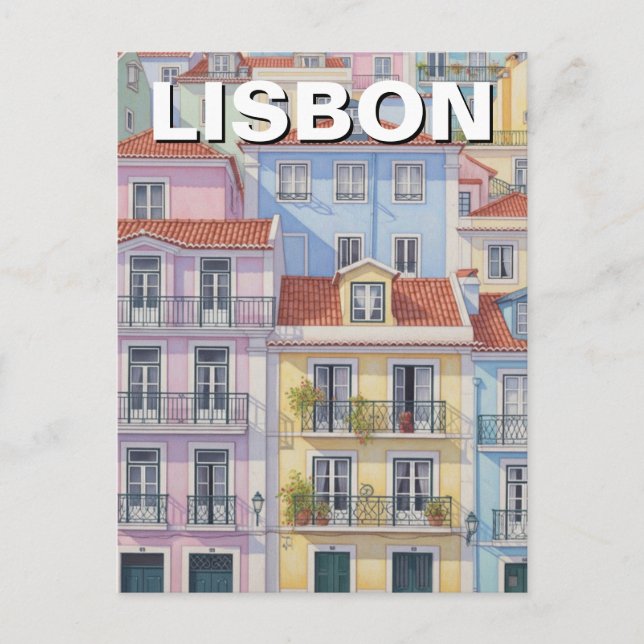 Lissabon Portugal Pantheon Alfama Pastel Vykort (Framsida)