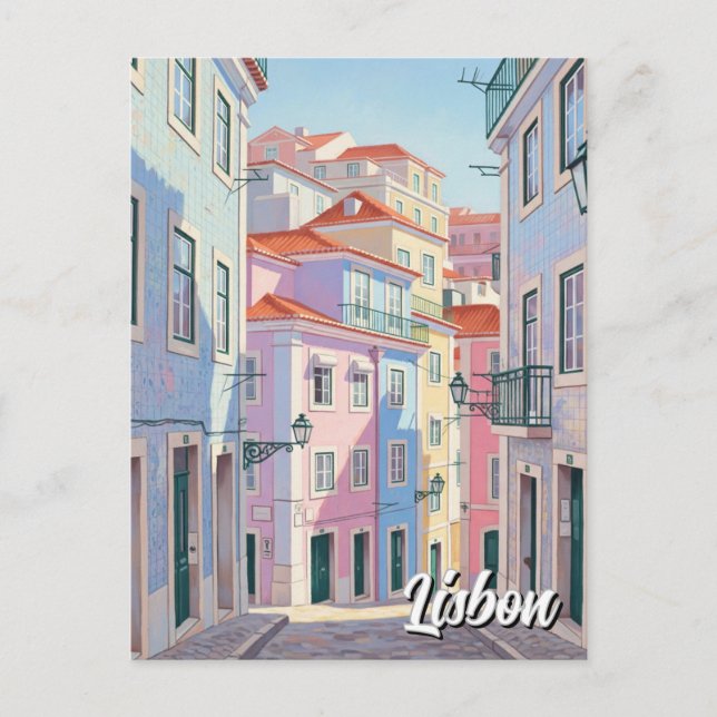 Lissabon Portugal Pantheon Alfama Pastel Vykort (Framsida)