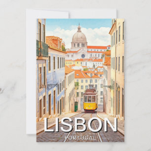 Lissabon Portugal Pantheon Alfama Watercolor Julkort