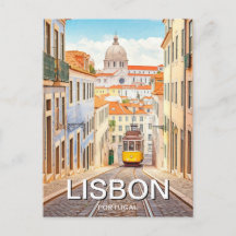 Lissabon Portugal Pantheon Alfama Watercolor