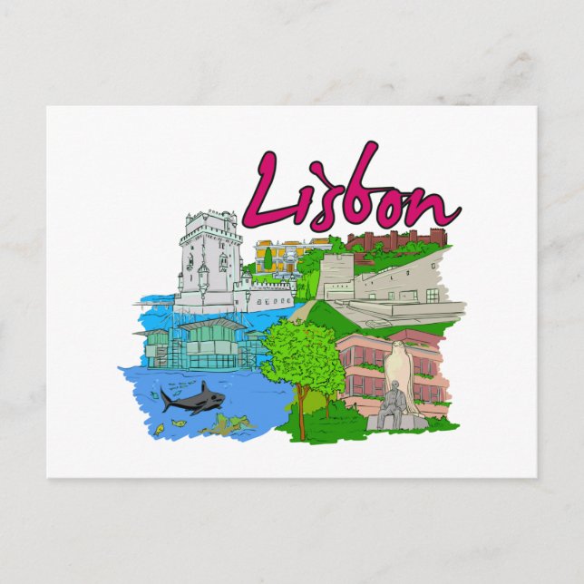 Lissabon - Portugal.png Vykort (Framsida)