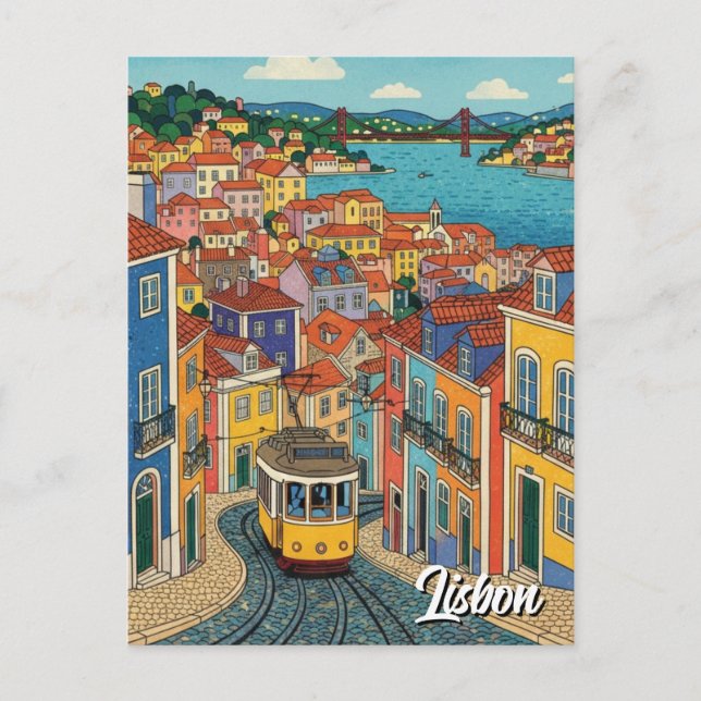 Lissabon Portugal Resa  Vykort (Framsida)