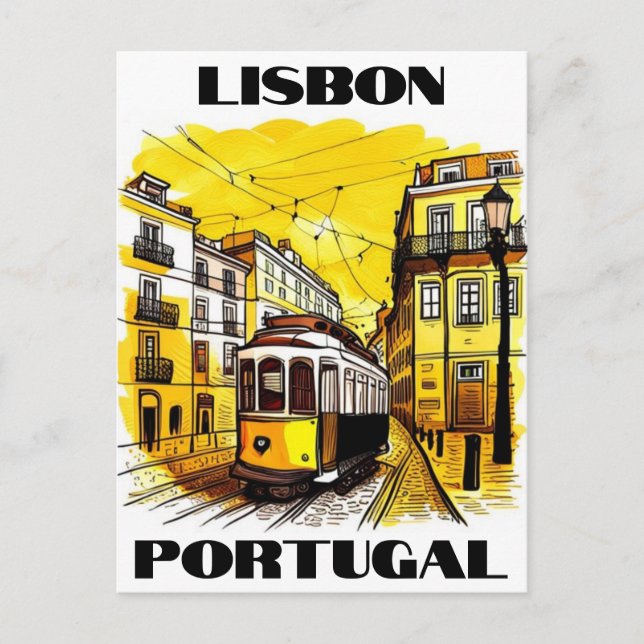 Lissabon Portugal Resa Vykort (Framsida)
