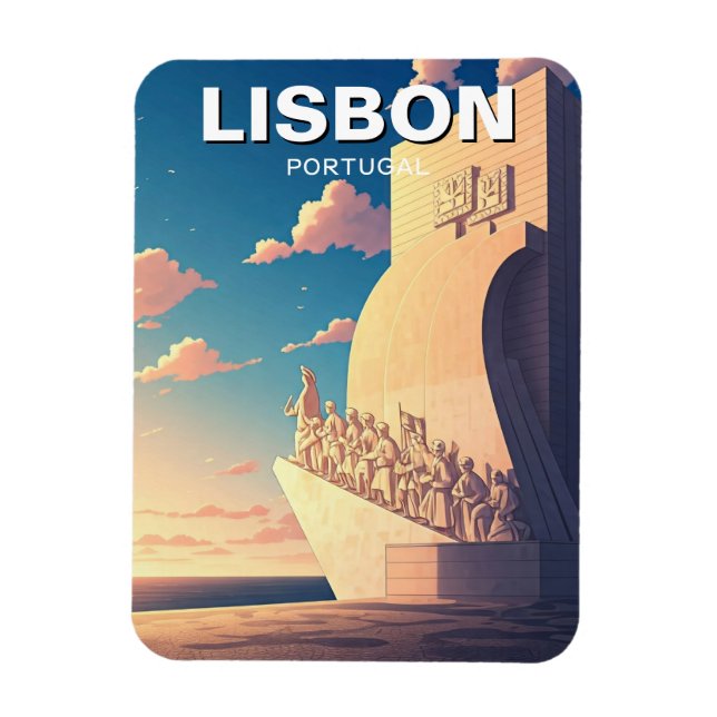 Lissabon - Portugal - resematerial för upptäckter Magnet (Vertikal)
