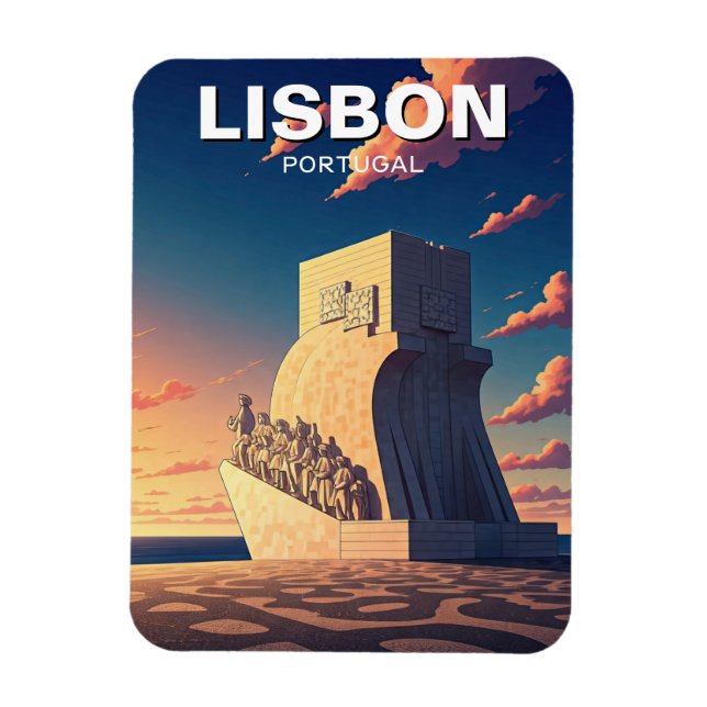 Lissabon - Portugal - resematerial för upptäckter Magnet (Vertikal)