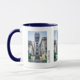 Lissabon Portugal Retro Elevator Helgdag Souvenir Mugg