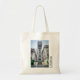 Lissabon Portugal Retro Elevator Helgdag Souvenir Tygkasse