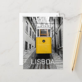 Lissabon Portugal Retro Tram Vintage Souvenir Helg Vykort