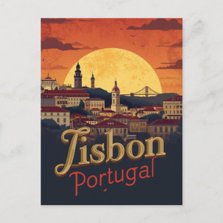 Lissabon Portugal siluett - Vintage Researesa Kons Vykort