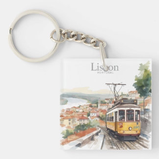 Lissabon Portugal siluett - Vintage spårvagn Resko