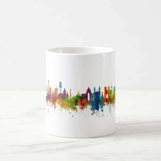 Lissabon Portugal Skyline Kaffemugg (Center)