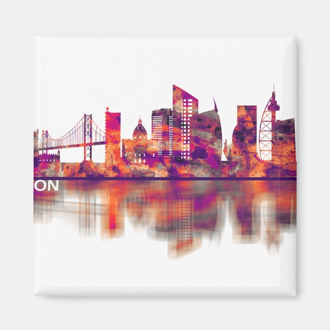 Lissabon Portugal Skyline Magnet (Framsidan)