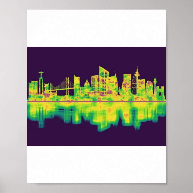 Lissabon Portugal Skyline Poster (Framsidan)