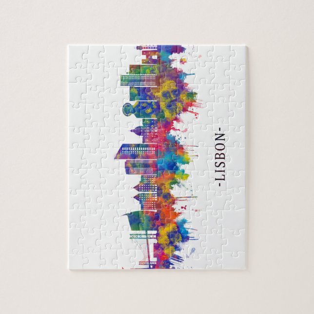 Lissabon Portugal Skyline Pussel (Vertikal)