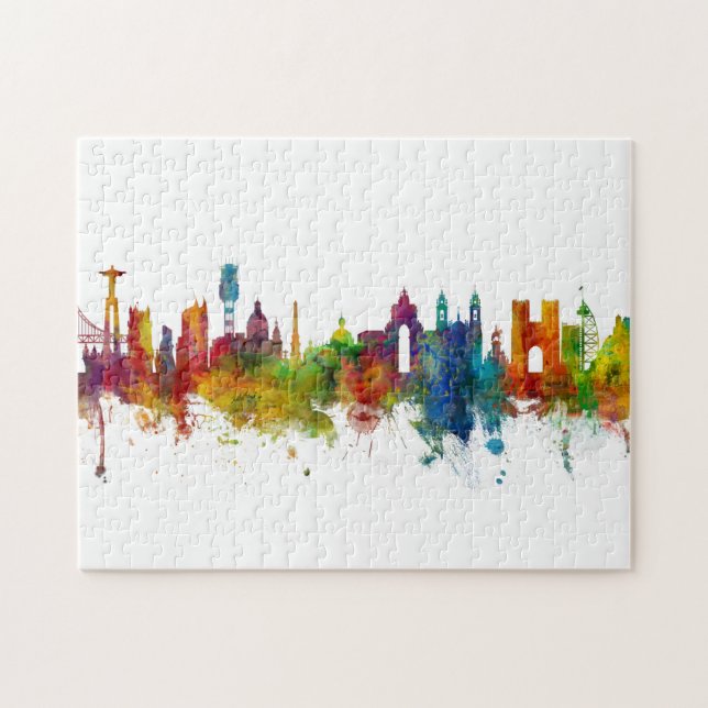 Lissabon Portugal Skyline Pussel (Horisontell)